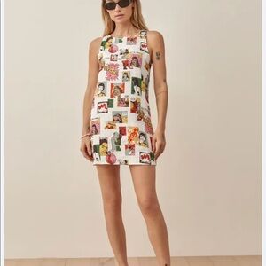 reformation jessi linen dress comic book size 4